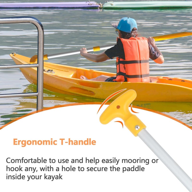 DEDU Boat Paddle Telescoping 2 Pack, Boat Oars Collapsible Emergency Paddle 21"-43" Adjustable, Telescoping Canoe Paddle Aluminum Shaft Anti Slip for Kids and Adults - Image 4